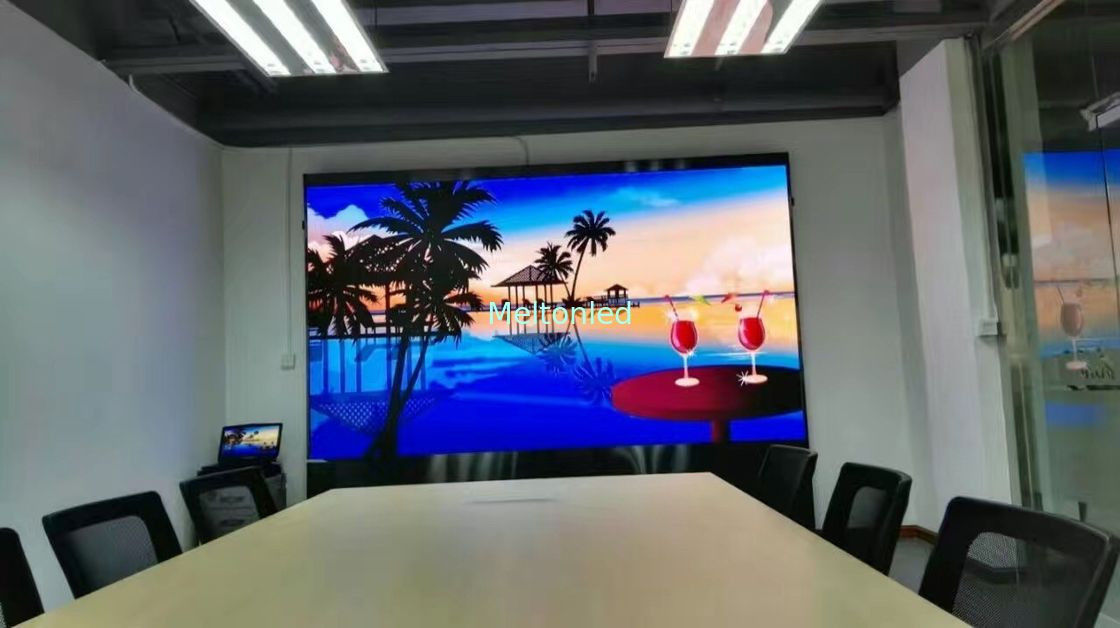 구부려진 P3 풀 컬러 LED 단말 표시, 회의를 위한 실내 LED 영상 벽